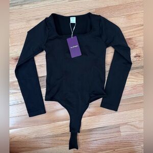 NWT Hey Shape Black Long-Sleeve Scoop-Neck Bodysuit